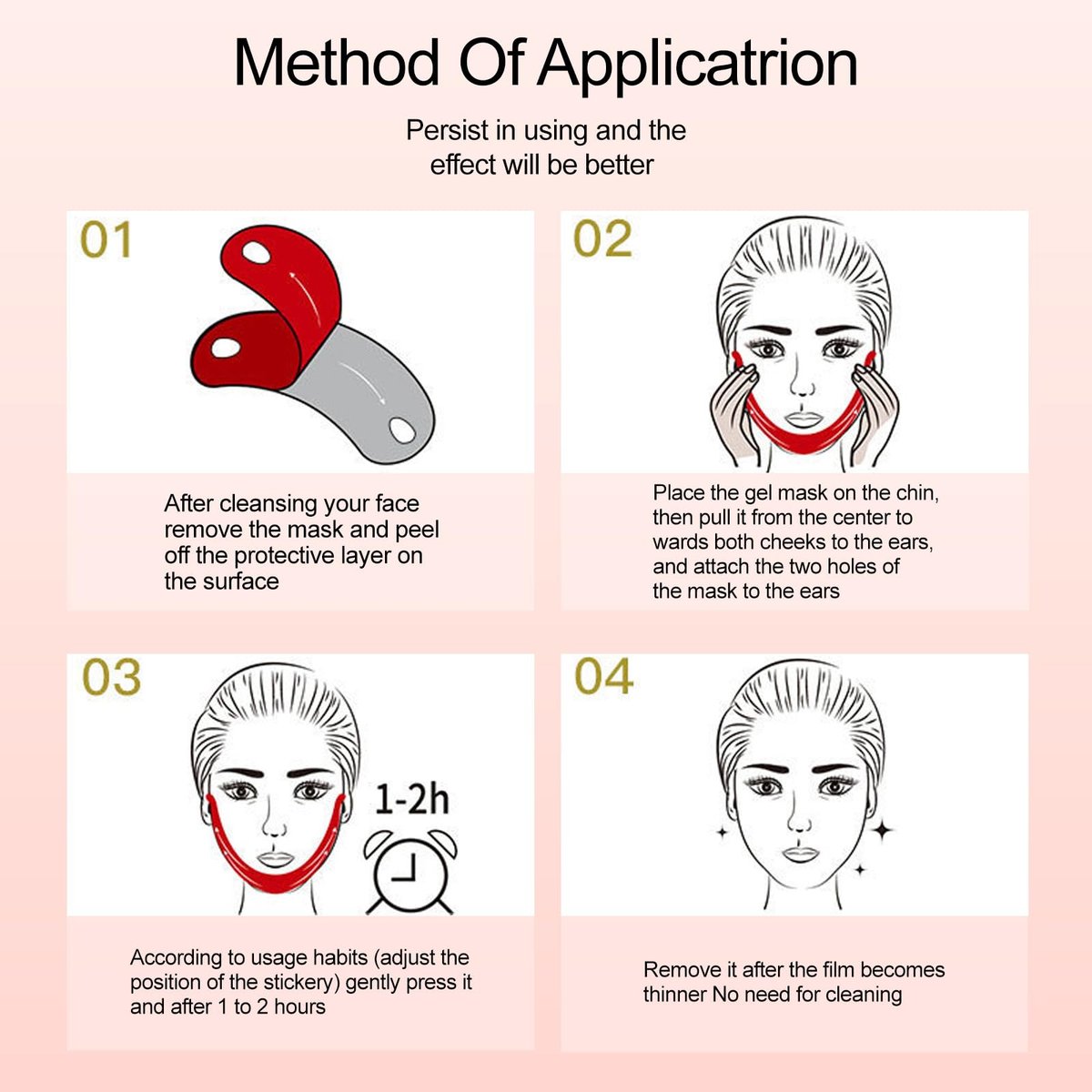 Redcool V Line Lifting Collagen Mask for Double Chin & Jawline Care - 5 Pack Avelisse