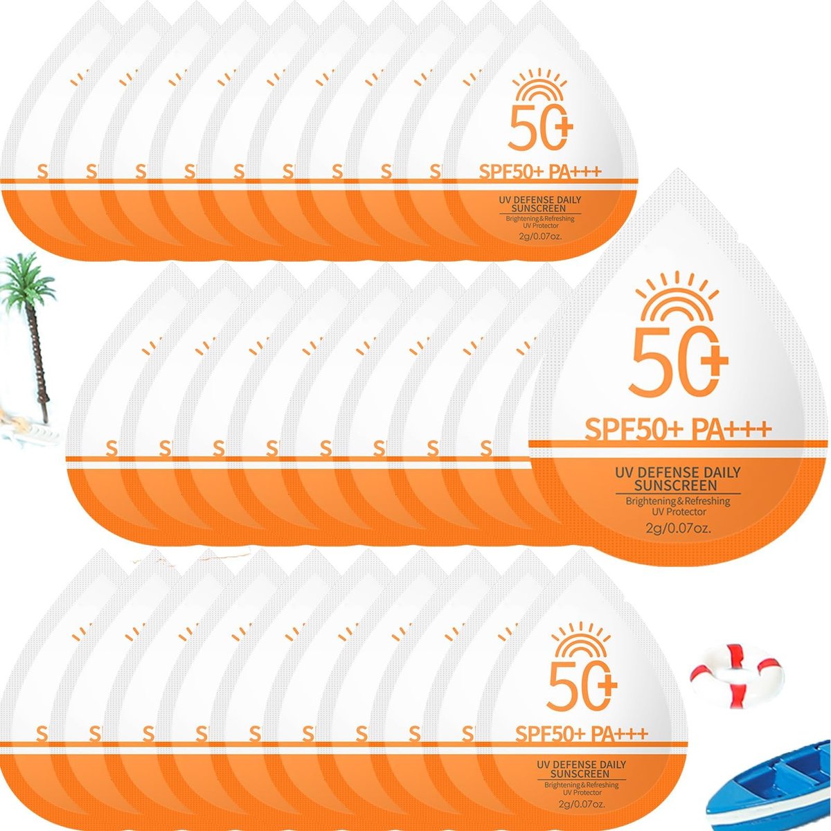 Mini Sunscreen Bulk 30 Pack - SPF 50+ Travel Size Sunscreen for Face & Body, Waterproof & Non-Greasy, Perfect for Party Favors, Beach Must Haves & Thank You Gifts - görsel 1