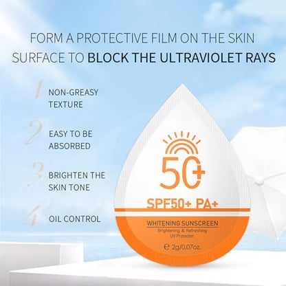 Mini Sunscreen Bulk 30 Pack - SPF 50+ Travel Size Sunscreen for Face & Body, Waterproof & Non-Greasy, Perfect for Party Favors, Beach Must Haves & Thank You Gifts