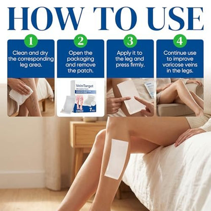 Vein Target Microdarts Patch - Professional Varicose Veins for Legs Patch with Natural Ingredients, 2 Pack Avelisse
