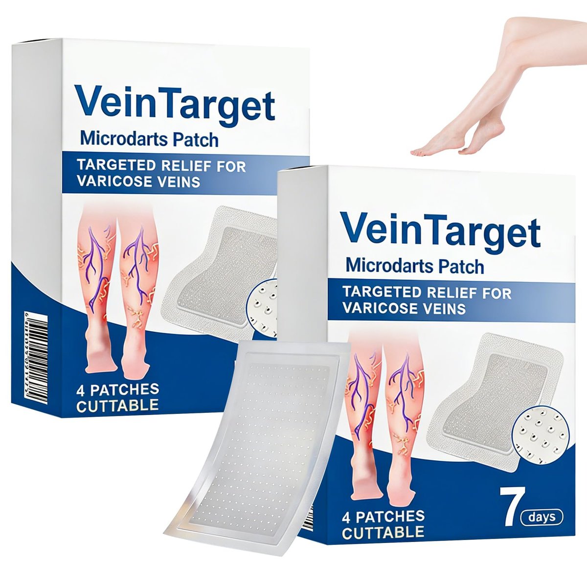 Vein Target Microdarts Patch - Professional Varicose Veins for Legs Patch with Natural Ingredients, 2 Pack Avelisse