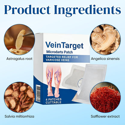 Vein Target Microdarts Patch - Professional Varicose Veins for Legs Patch with Natural Ingredients, 2 Pack Avelisse