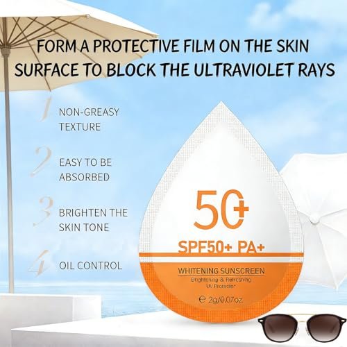 30 Pcs Mini Sunscreen SPF 50+ Travel Size Packets – Bulk Sunscreen for Face & Body, Lightweight, Non-Greasy, Water-Resistant Party Favors for Women & Girls - görsel 8