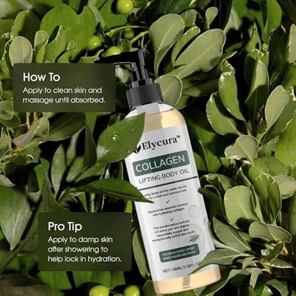 Elycura Collagen Lifting Body Oil – Firming & Tightening Oil for All Skin Types, 3.38 Fl Oz Avelisse