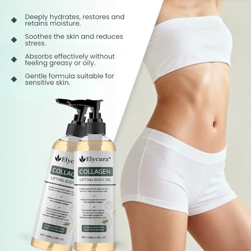 Elycura Collagen Lifting Body Oil – Firming & Tightening Oil for All Skin Types, 3.38 Fl Oz Avelisse