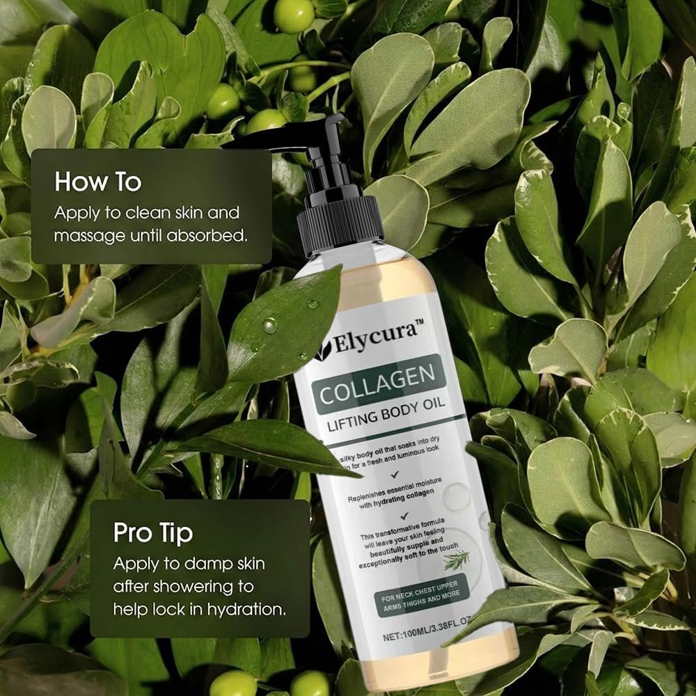 Elycura Collagen Lifting Body Oil – Firming & Tightening Oil for All Skin Types, 3.38 Fl Oz Avelisse