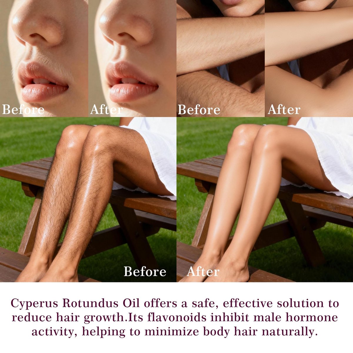 SRIOIO Cyperus Rotundus Oil for Hair Removal - Natural Cyprus Cypress Rotundus Oil, Reduces Unwanted Hair Growth, Soothes Skin & Minimizes Pores (2.02 Fl Oz) - görsel 9