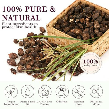 SRIOIO Cyperus Rotundus Oil for Hair Removal - Natural Cyprus Cypress Rotundus Oil, Reduces Unwanted Hair Growth, Soothes Skin & Minimizes Pores (2.02 Fl Oz)