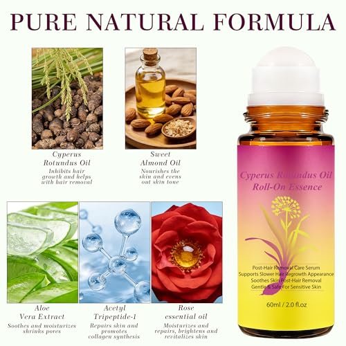 SRIOIO Cyperus Rotundus Oil for Hair Removal - Natural Cyprus Cypress Rotundus Oil, Reduces Unwanted Hair Growth, Soothes Skin & Minimizes Pores (2.02 Fl Oz) - görsel 12