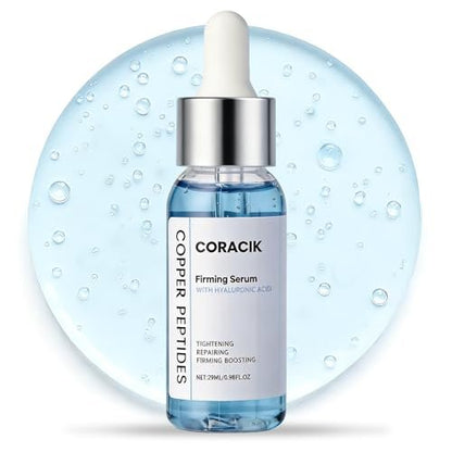 GHK-Cu Copper Peptide Facial Serum with Collagen & Hyaluronic Acid – Anti-Aging, Anti-Wrinkle & Firming Serum – 0.98 Fl Oz