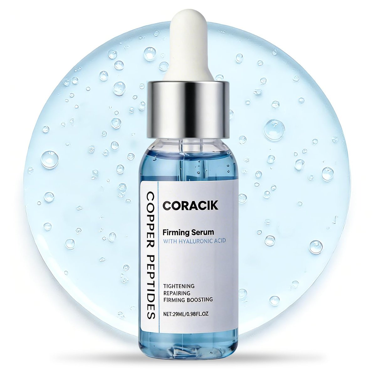 GHK-Cu Copper Peptide Facial Serum with Collagen & Hyaluronic Acid – Anti-Aging, Anti-Wrinkle & Firming Serum – 0.98 Fl Oz - görsel 1