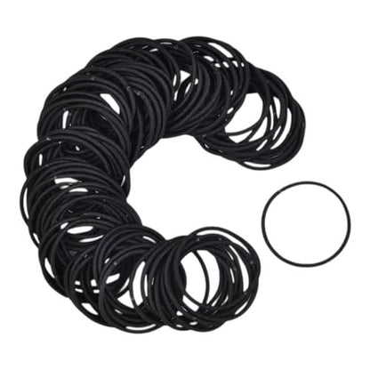 120 Pieces Black Hair Ties for Thick and Curly Hair – Strong Hold, No Damage Ponytail Holders for Women or Men (4 mm)