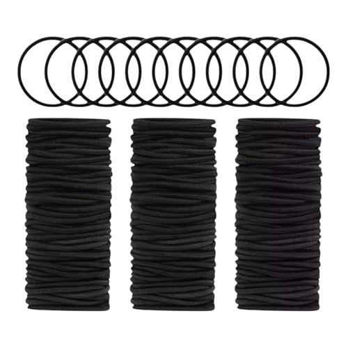 120 Pieces Black Hair Ties for Thick and Curly Hair – Strong Hold, No Damage Ponytail Holders for Women or Men (4 mm) - görsel 2