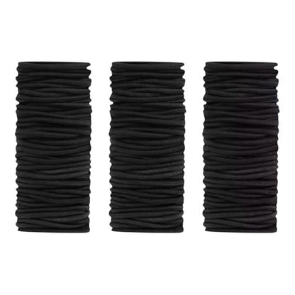 120 Pieces Black Hair Ties for Thick and Curly Hair – Strong Hold, No Damage Ponytail Holders for Women or Men (4 mm)