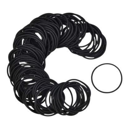 120 Pieces Black Hair Ties for Thick and Curly Hair – Strong Hold, No Damage Ponytail Holders for Women or Men (4 mm)