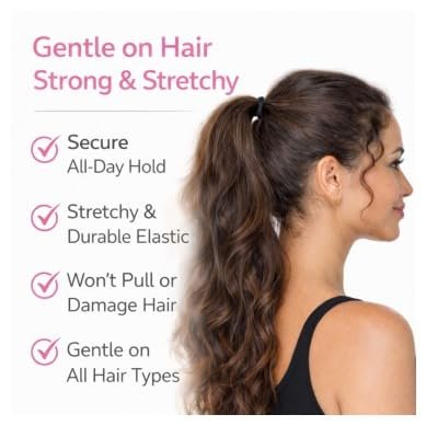 120 Pieces Black Hair Ties for Thick and Curly Hair – Strong Hold, No Damage Ponytail Holders for Women or Men (4 mm)