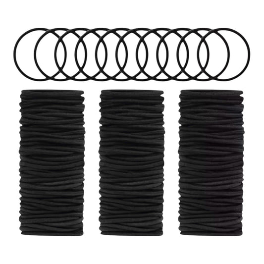 120 Pieces Black Hair Ties for Thick and Curly Hair – Strong Hold, No Damage Ponytail Holders for Women or Men (4 mm)