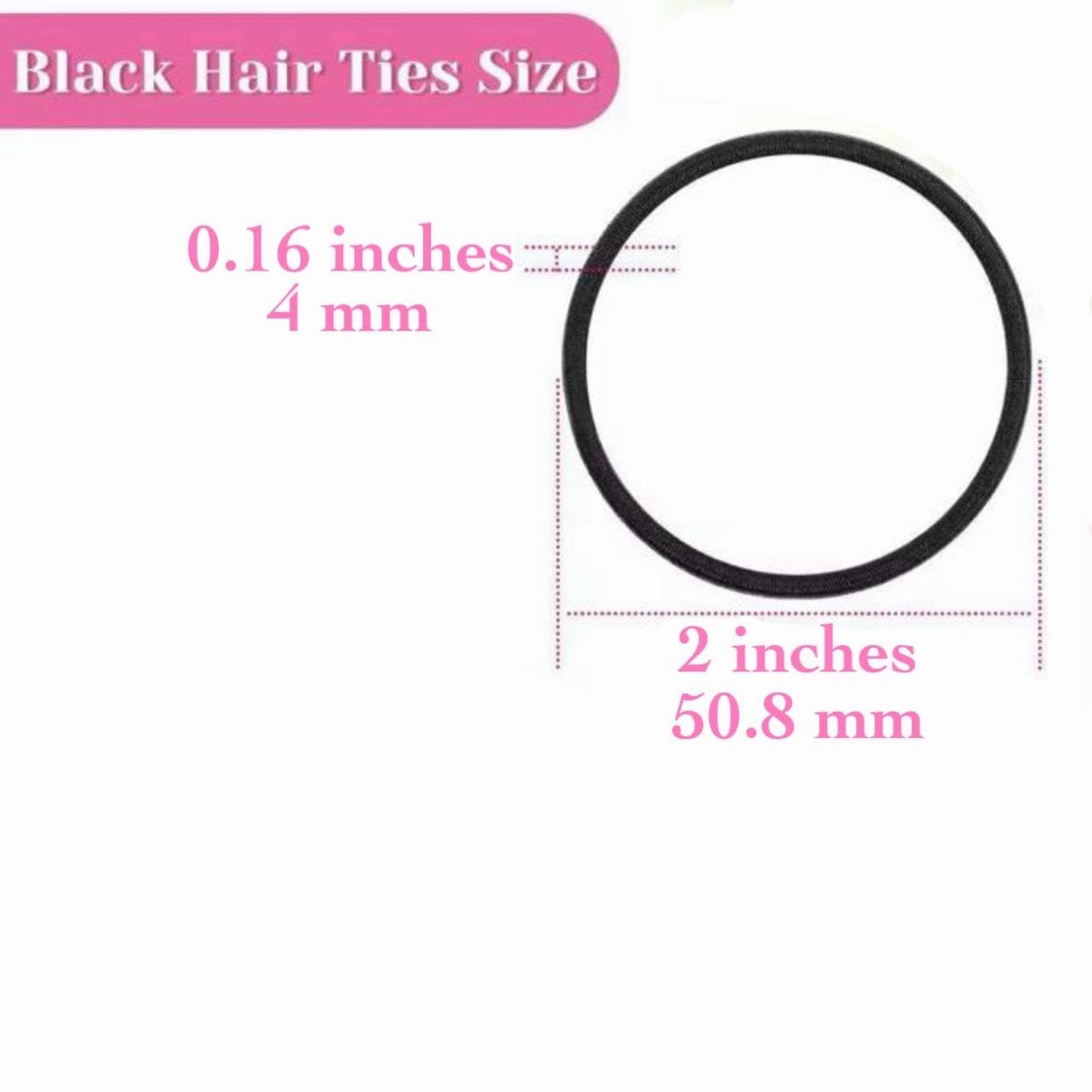 120 Pieces Black Hair Ties for Thick and Curly Hair – Strong Hold, No Damage Ponytail Holders for Women or Men (4 mm) - görsel 4