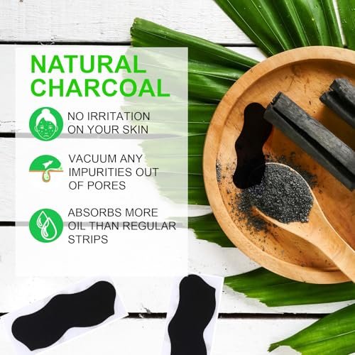 Ruduwu Natural Charcoal Pore Strips for Blackheads - 80 Count Nose Strips for All Skin Types - görsel 8