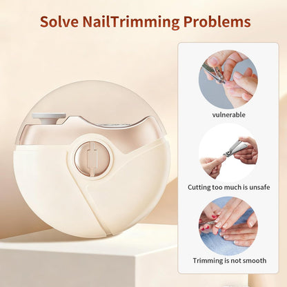 Kiwtreby Electric Nail Clipper - 3-in-1 Automatic Nail Trimmer for Seniors, Adults & Baby – Beige Avelisse