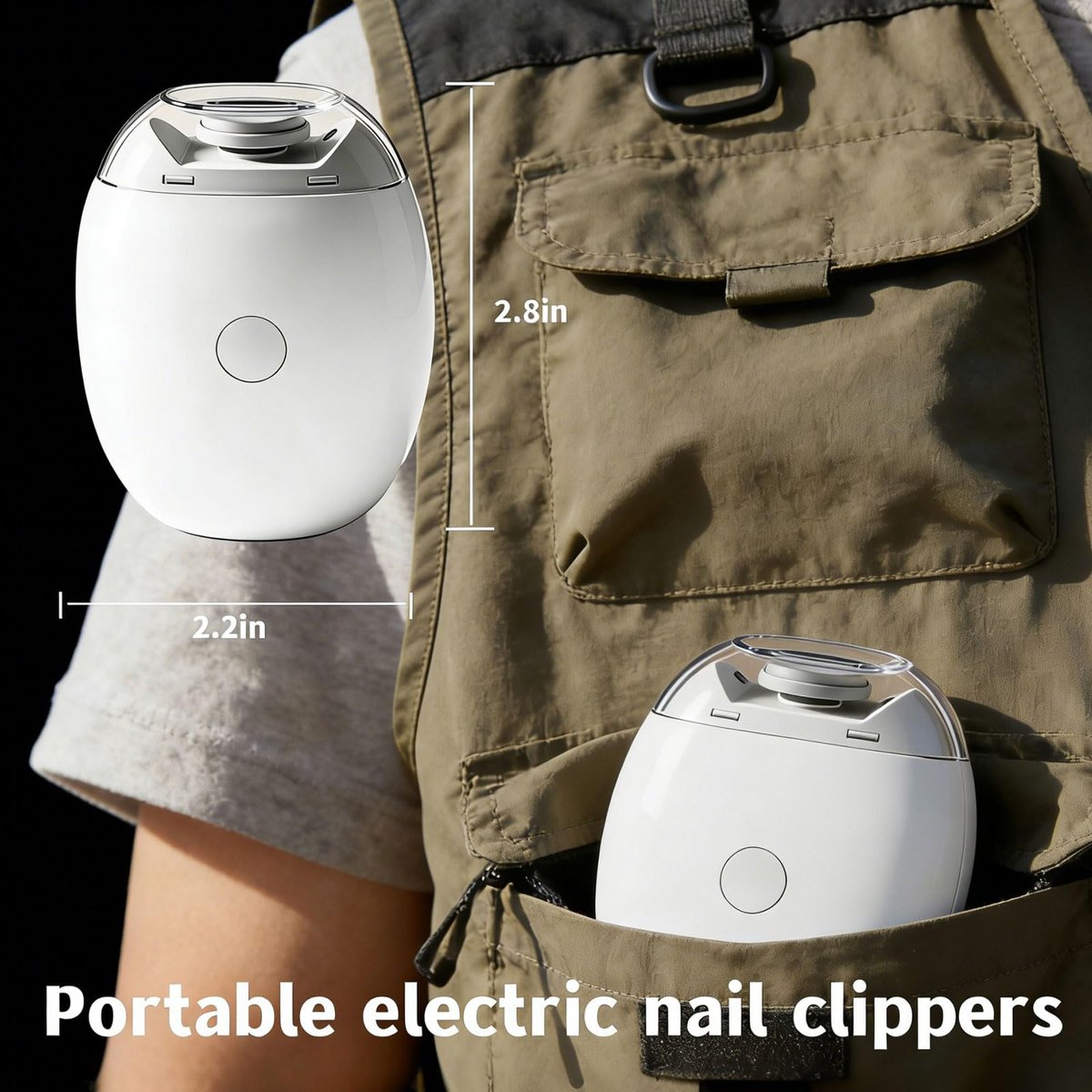 Electric Nail Clipper - Automatic Nail Trimmer with LED Light, 3-Speed Quiet Grinder, USB Rechargeable for Seniors, Adults, Kids - görsel 13