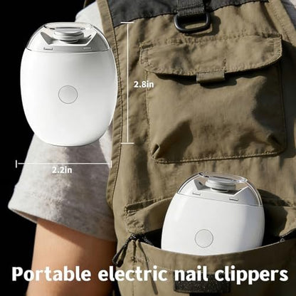 Electric Nail Clipper - Automatic Nail Trimmer with LED Light, 3-Speed Quiet Grinder, USB Rechargeable for Seniors, Adults, Kids