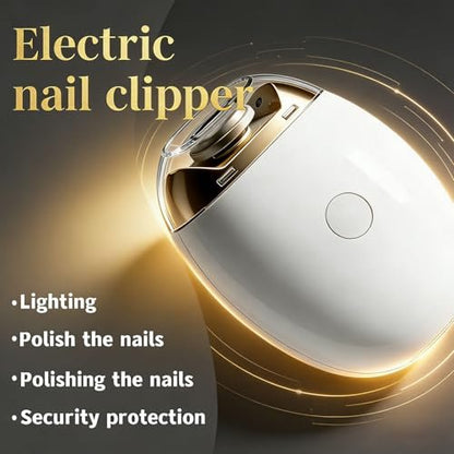 Electric Nail Clipper - Automatic Nail Trimmer with LED Light, 3-Speed Quiet Grinder, USB Rechargeable for Seniors, Adults, Kids