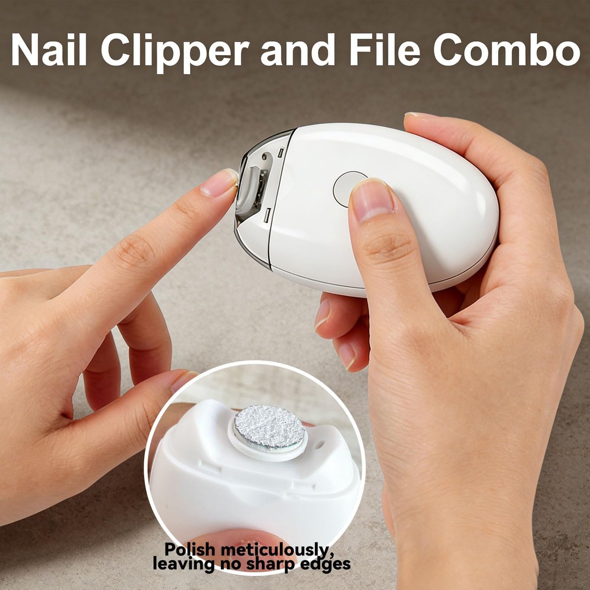 Electric Nail Clipper - Automatic Nail Trimmer with LED Light, 3-Speed Quiet Grinder, USB Rechargeable for Seniors, Adults, Kids - görsel 9