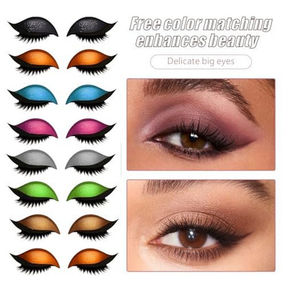 8 Piece Lazy Eyeshadow & Eyelash Stickers – Reusable Waterproof 2-in-1 Makeup for All Eye Shapes, Easy False Lash Application Avelisse