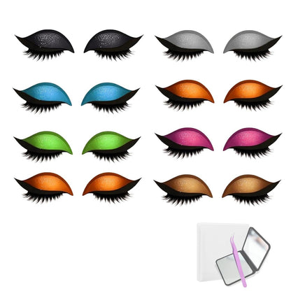 8 Piece Lazy Eyeshadow & Eyelash Stickers – Reusable Waterproof 2-in-1 Makeup for All Eye Shapes, Easy False Lash Application Avelisse