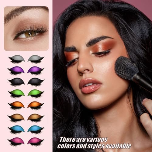8 Piece Lazy Eyeshadow & Eyelash Stickers – Reusable Waterproof 2-in-1 Makeup for All Eye Shapes, Easy False Lash Application Avelisse