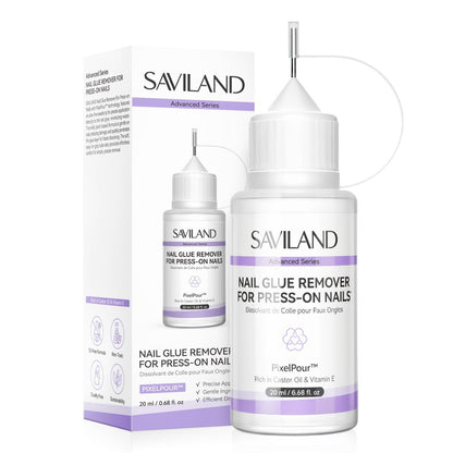 SAVILAND Pinpoint Nail Glue Remover for Press On Nails - Gentle Acetone-Free Remover, 0.68 Fl Oz