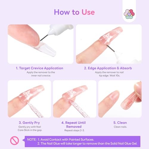 SAVILAND Pinpoint Nail Glue Remover for Press On Nails - Gentle Acetone-Free Remover, 0.68 Fl Oz - görsel 16