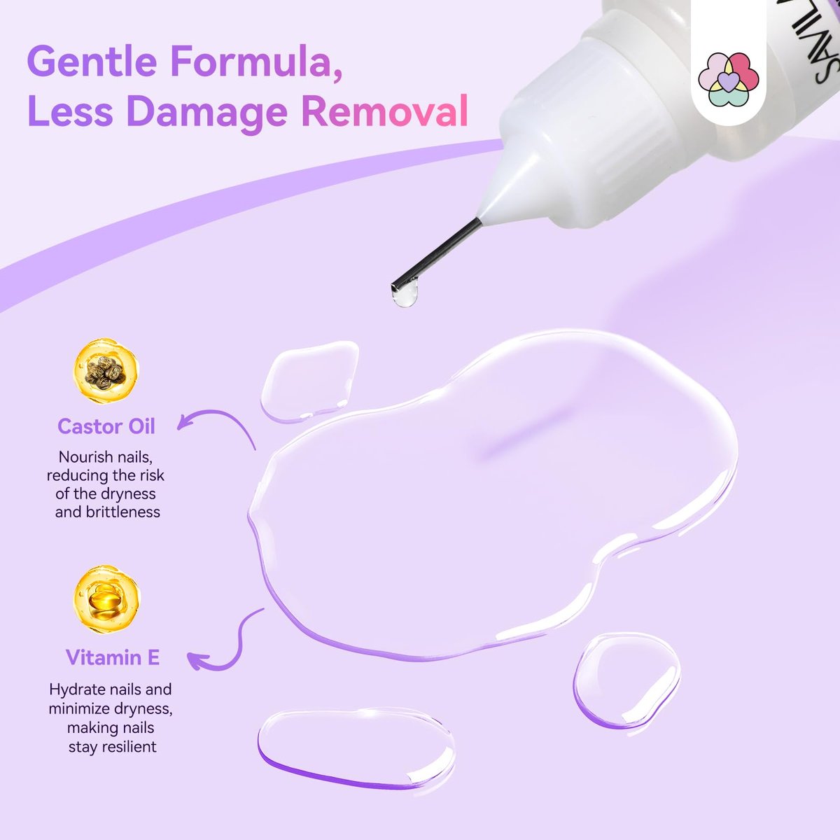 SAVILAND Pinpoint Nail Glue Remover for Press On Nails - Gentle Acetone-Free Remover, 0.68 Fl Oz - görsel 9