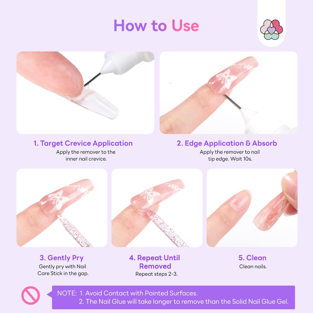 SAVILAND Pinpoint Nail Glue Remover for Press On Nails - Gentle Acetone-Free Remover, 0.68 Fl Oz - görsel 15