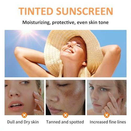 Tinted Mineral Face Sunscreen SPF 60 with Hyaluronic Acid - Ultra-Lightweight, Non-Greasy Tinted Moisturizer - görsel 10
