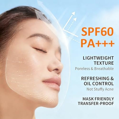 Tinted Mineral Face Sunscreen SPF 60 with Hyaluronic Acid - Ultra-Lightweight, Non-Greasy Tinted Moisturizer