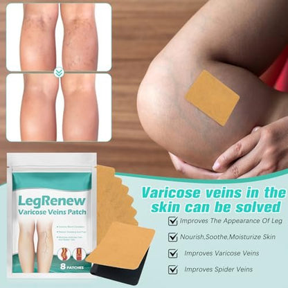 LustraBloom Leg Renew Varicose Veins Patch – 2 Pack Natural Leg Care for All Skin Types Avelisse