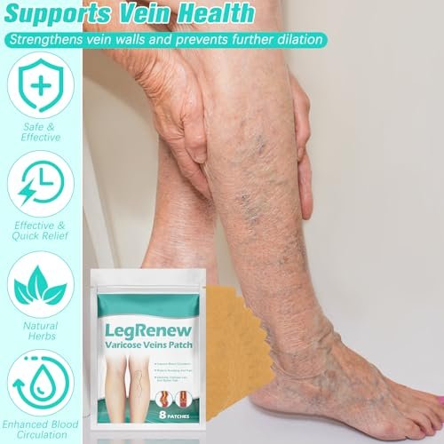 LustraBloom Leg Renew Varicose Veins Patch – 2 Pack Natural Leg Care for All Skin Types Avelisse