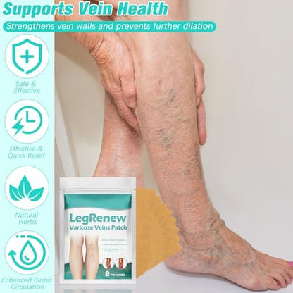 LustraBloom Leg Renew Varicose Veins Patch – 2 Pack Natural Leg Care for All Skin Types Avelisse