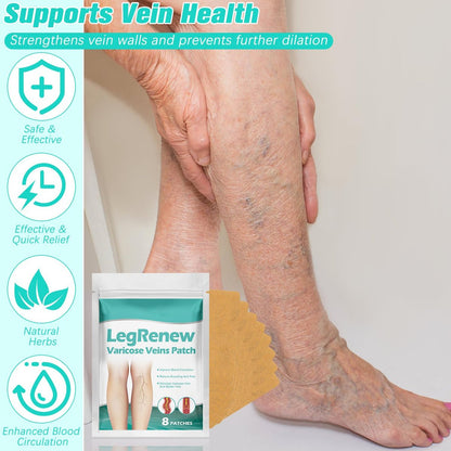 LustraBloom Leg Renew Varicose Veins Patch – 2 Pack Natural Leg Care for All Skin Types Avelisse