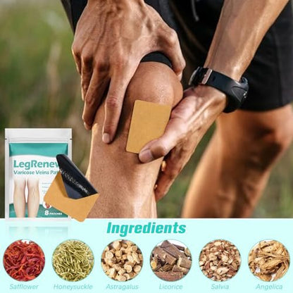 LustraBloom Leg Renew Varicose Veins Patch – 2 Pack Natural Leg Care for All Skin Types Avelisse