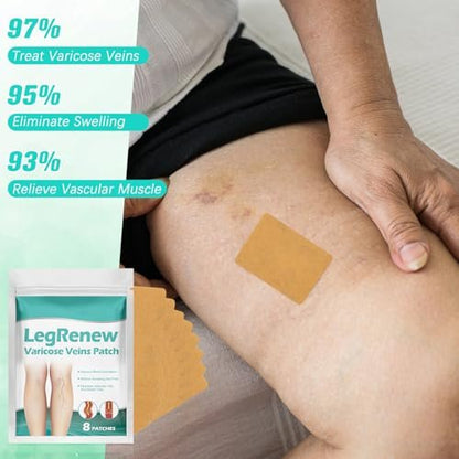 LustraBloom Leg Renew Varicose Veins Patch – 2 Pack Natural Leg Care for All Skin Types Avelisse