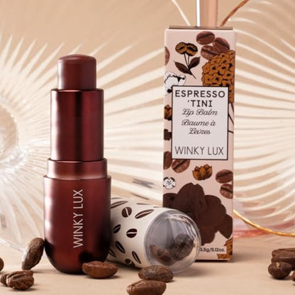 Winky Lux Espresso 'Tini Lip Balm – Ultra-Moisturizing Warm Nude with Ceramides, Jojoba Oil, Shea Butter & Caffeine | Clean, Cruelty-Free, Vegan | Espresso-Vanilla Scent Avelisse