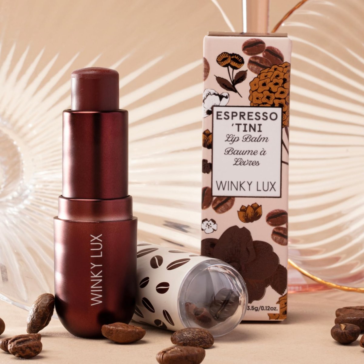 Winky Lux Espresso 'Tini Lip Balm – Ultra-Moisturizing Warm Nude with Ceramides, Jojoba Oil, Shea Butter & Caffeine | Clean, Cruelty-Free, Vegan | Espresso-Vanilla Scent Avelisse