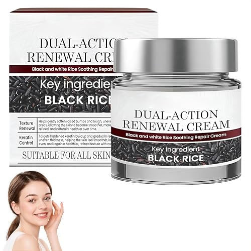 HTKINMI Dual-Action Renewal Cream with Black and White Rice - Soothing Repair Cream for All Skin Types (1 Fl Oz) - görsel 2