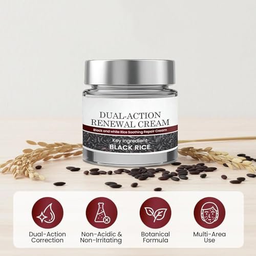 HTKINMI Dual-Action Renewal Cream with Black Rice and White Rice - Soothing Repair for Texture Renewal and Keratin Control, 1.76 oz Avelisse