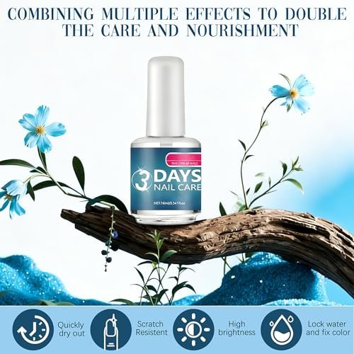 3 PCS 3 Days Nail Care with Keratin Amino Acid – Strengthening & Hydrating Treatment for Dry, Weak, Fragile Nails (16ml Each) Avelisse