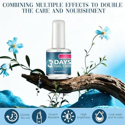 3 PCS 3 Days Nail Care with Keratin Amino Acid – Strengthening & Hydrating Treatment for Dry, Weak, Fragile Nails (16ml Each) Avelisse