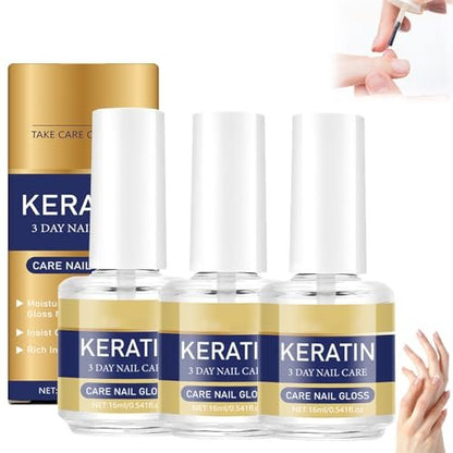 Keratin Nail Care Oil - 3 Pack, Deeply Moisturizing Treatment for Strong, Glossy Nails with Aloe Vera & Lavender Cuticle Oil, Repairs Dry Weak Nails (16ml Each) Avelisse